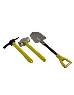 1/10 Scale Crawler Metal Hammer, Pickaxe & Shovel Set Yellow | BBH