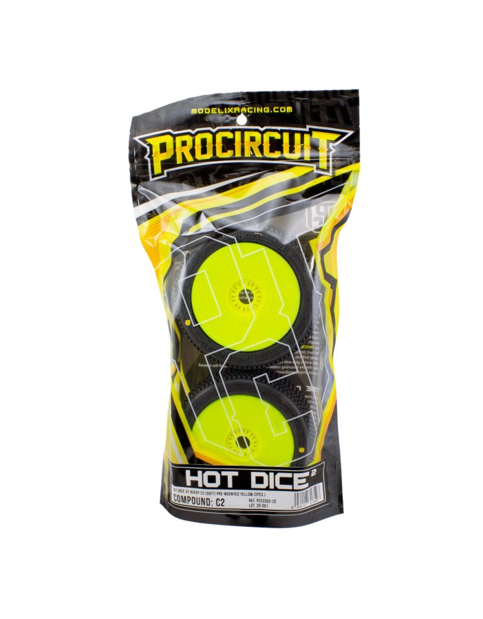 Procircuit Hot Dice v2 Pegadas Llanta Amarilla | Big Bang Hobbies