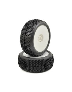 AKA I-Beam 1/8 Buggy Pre-Mounted Tires (2) (White) | Big Bang Hobbies