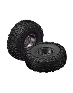 RGT 2.2 Inch Preglue Tire & Wheel Set ( Black )  | Big Bang Hobbies