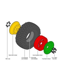 Gmade 1.9 NR01 Black (2) - Crawler Beadlock Wheels | Big Bang Hobbies