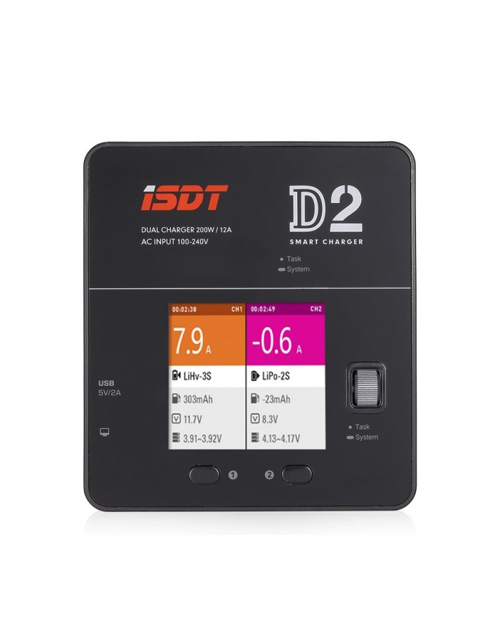 Cargador Dual ISDT D2 MK2 - 200W/12A | Big Bang Hobbies