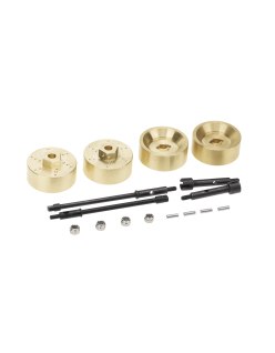 Axial SCX24 6mm Brass Wheel Weight With Hex Adaptor And  Drive Shafts (4Pcs)