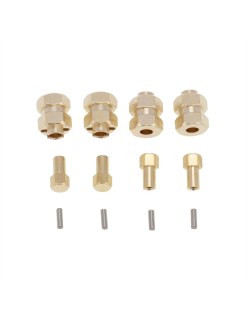 Axial SCX24 4mm Diameter Brass Wheel Hex Adaptor (4Pcs)