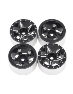 Axial SCX24 CNC Aluminum Starfish-Pro Beadlock Wheels Black (4Pcs)