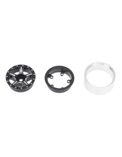 Llantas CNC Axial SCX24 Aluminio Starfish-Pro Beadlock Negro (4)