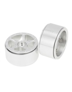 Llantas CNC Axial SCX24 Aluminio Starfish-Pro Beadlock Blanco (4)