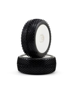 AKA Crossbrace 1/8 Buggy Pre-Mounted Tires (2) (White) | Big Bang Hobbies
