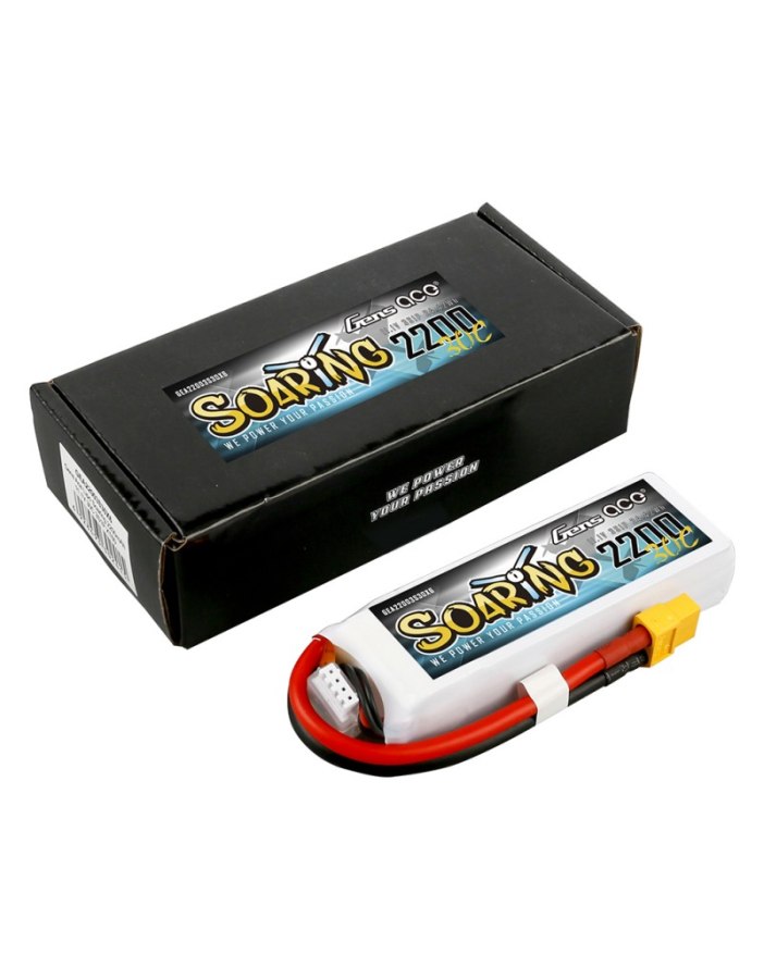 Gens Ace Soaring 2200mAh 11.1V 30C w/ XT60 Lipo Battery Pack