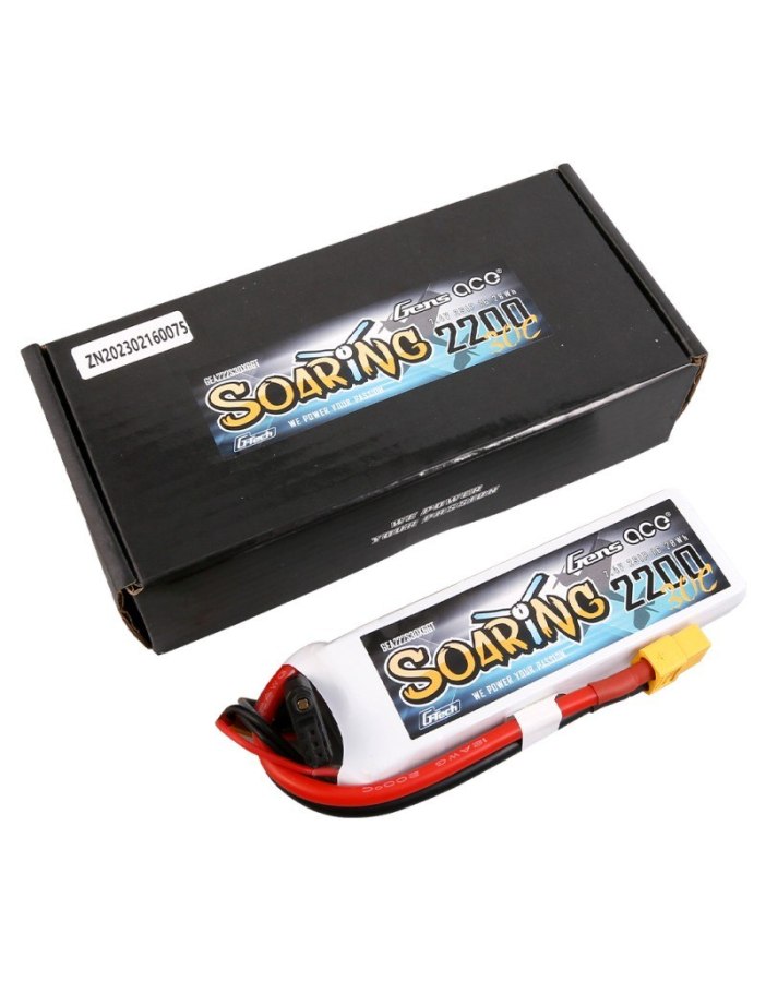 Gens Ace G-Tech Soaring 2200mAh 7.4v 30C (XT60)  (LiPo) - Big Bang Hobbies