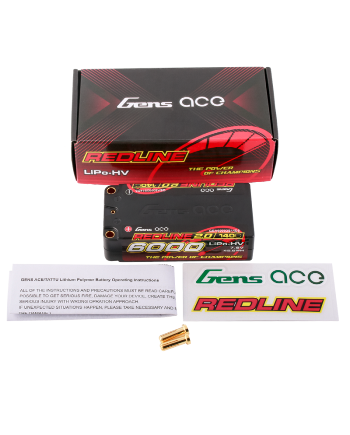 Gens Ace Redline Series 6000mAh Shorty 7.6v 140C | Big Bang Hobbies