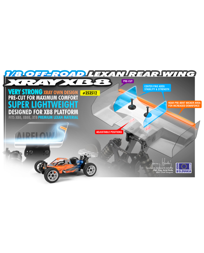 Aileron Lexan 1/8 Off-Road XRAY XB8 - 353512 | Big Bang Hobbies