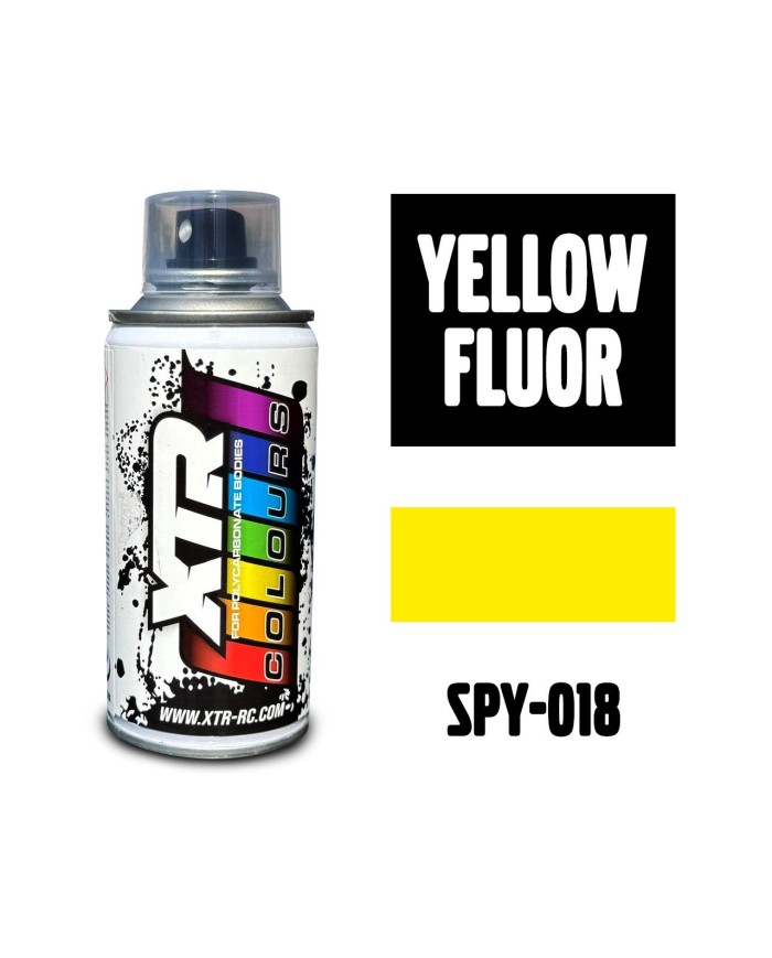Spray Paint Fluorescent Yellow XTR Colours 150ml for Lexan RC Car Bodies