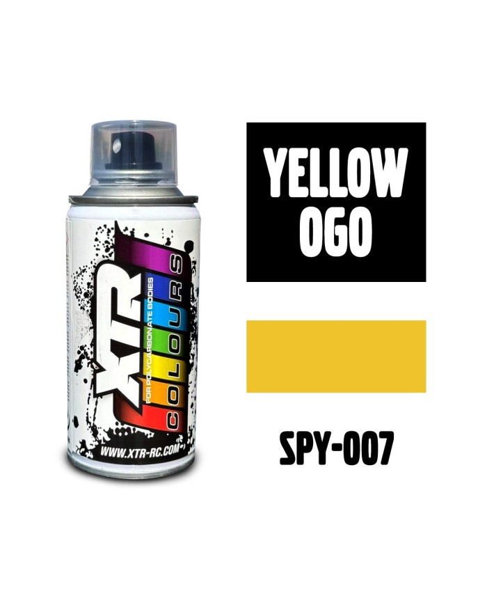 Pintura Spray Amarillo OGO XTR Colours 150ml para Carrocerías Lexan RC