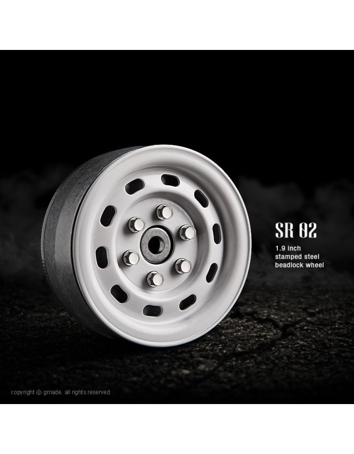 Gmade 1.9 SR02 Gloss White- Crawler Beadlock Wheels | Big Bang Hobbies